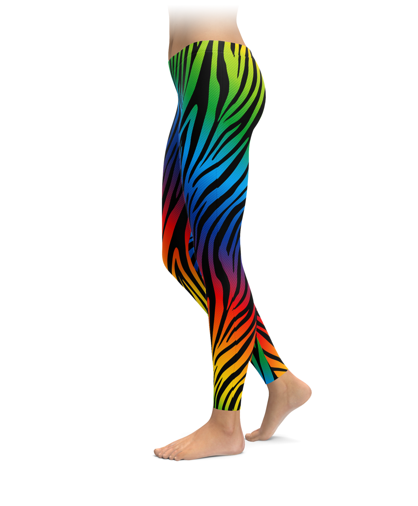 Rainbow Zebra Print Leggings