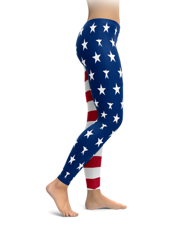 Patriotic Stars & Horizontal Stripes Leggings