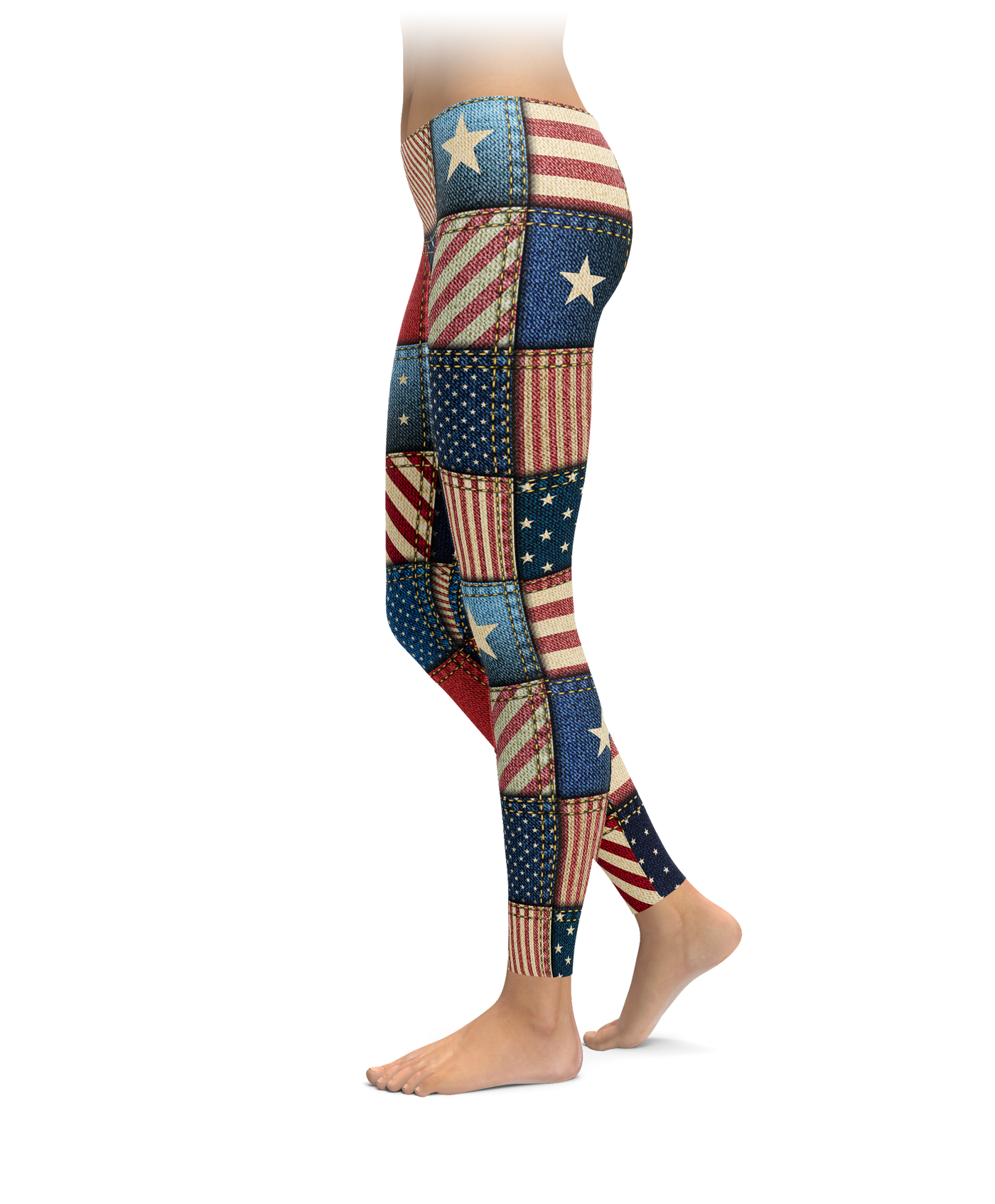 Americana Denim Quilt Leggings