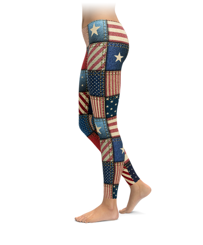Americana Denim Quilt Leggings