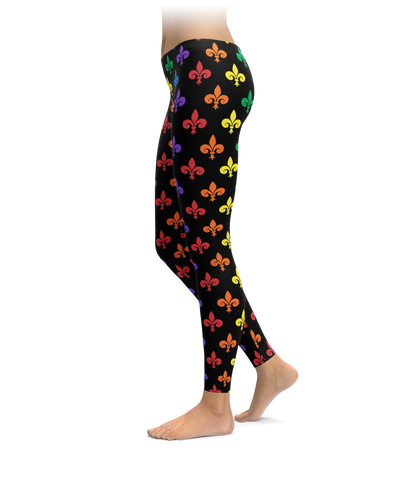 Rainbow Fleur-De-Lis Leggings