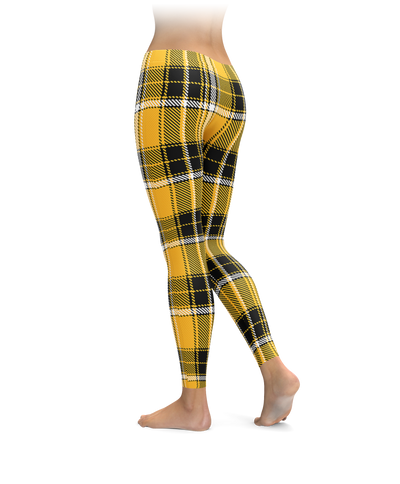 Black & Yellow Plaid Leggings