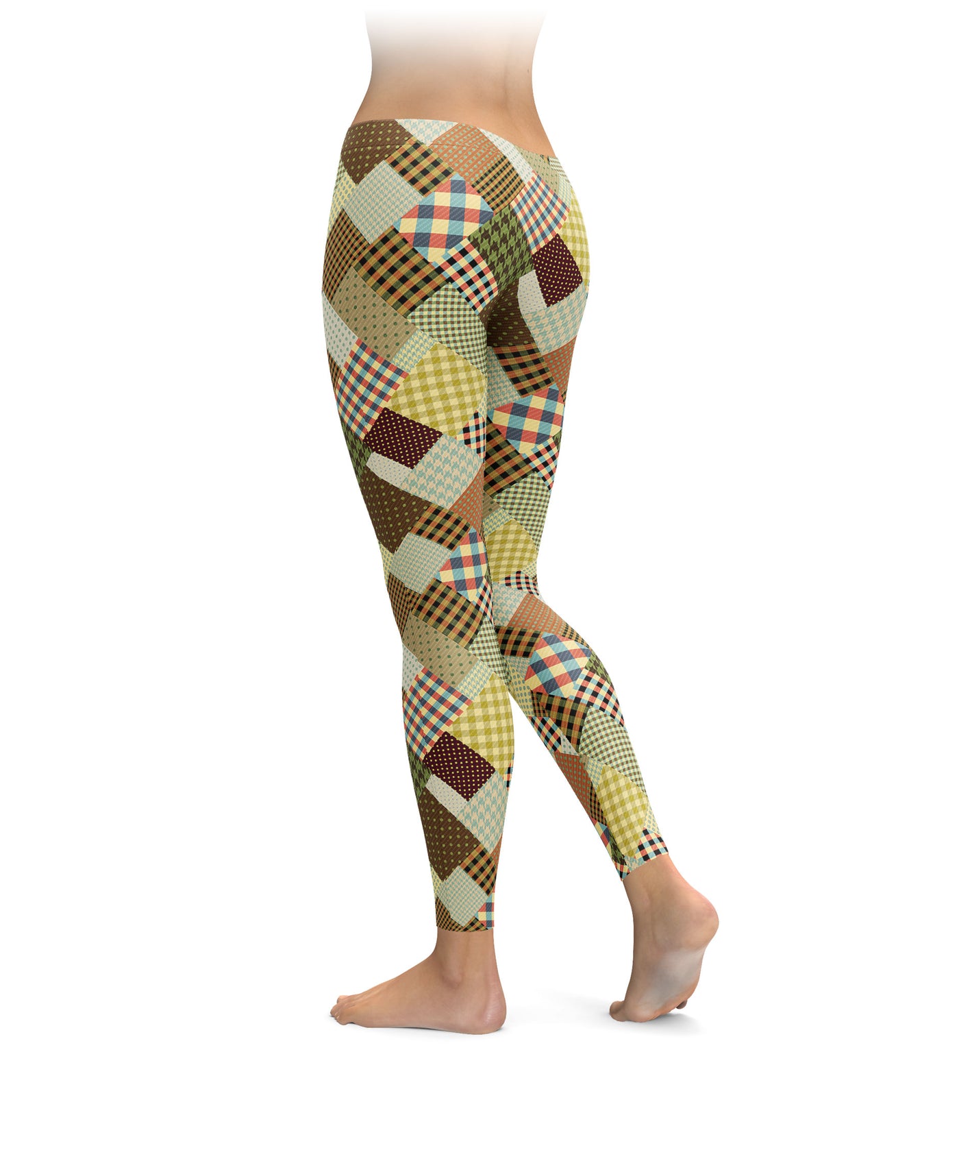 Patchwork & Plaids Quilty-Style Leggings