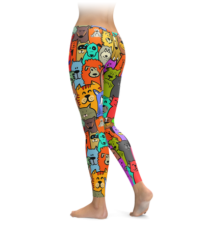 Colorful Cats & Dogs Leggings