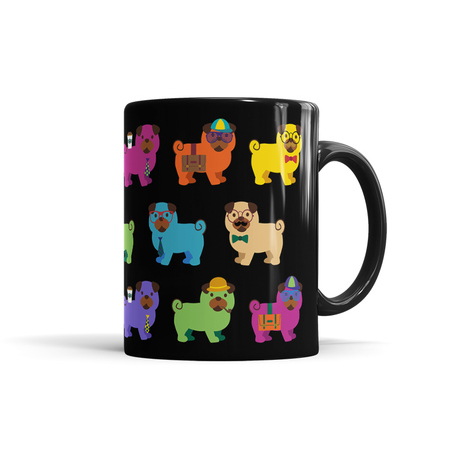 Colorful Pug Mug
