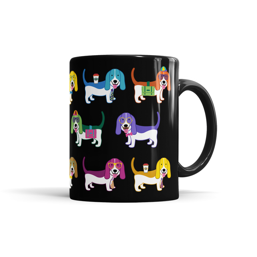 Colorful Basset Hound Mug