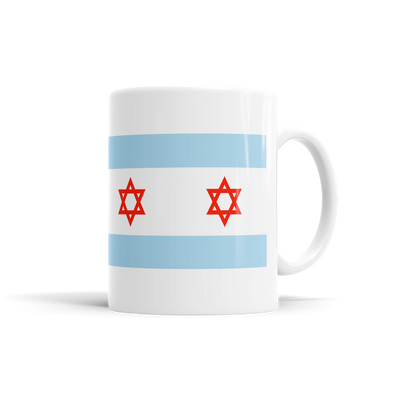 Jewish Chicago Flag Coffee Mugs