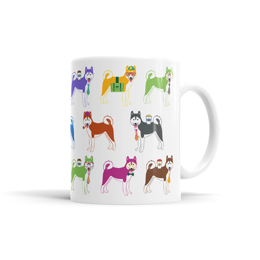 Colorful Husky Mug