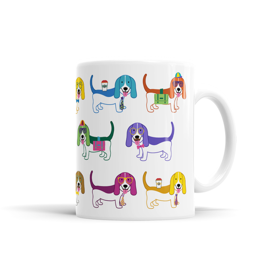 Colorful Basset Hound Mug
