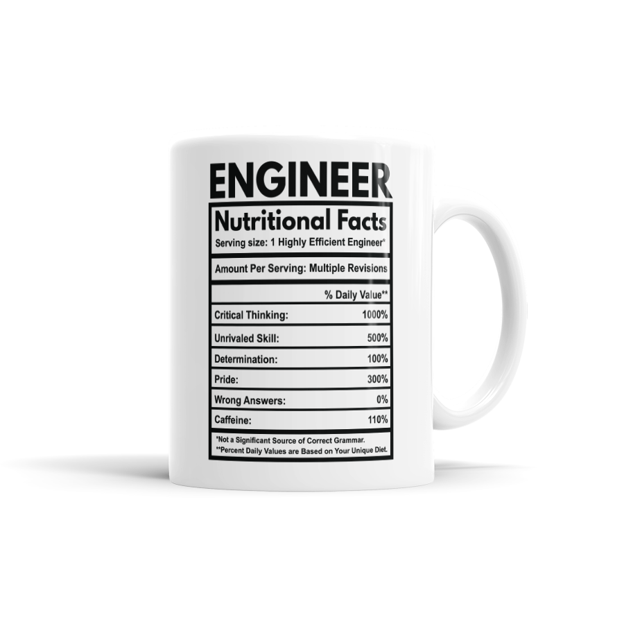 Engineer Nutritional Facts Coffee Mug
