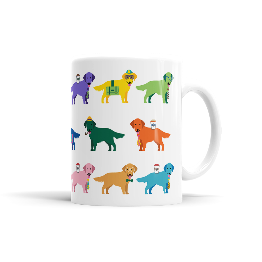 Colorful Dog Golden Retriever Mug