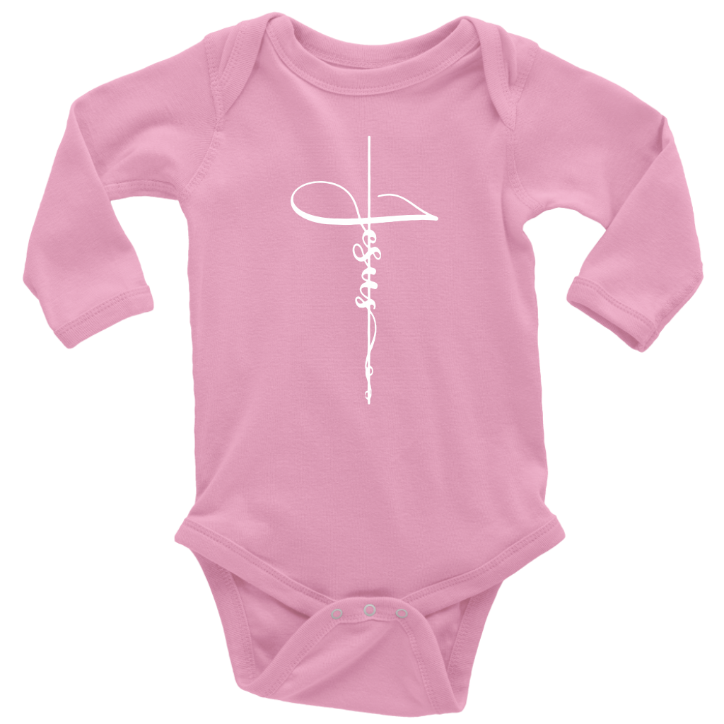Jesus Cross Long Sleeve Baby Bodysuit