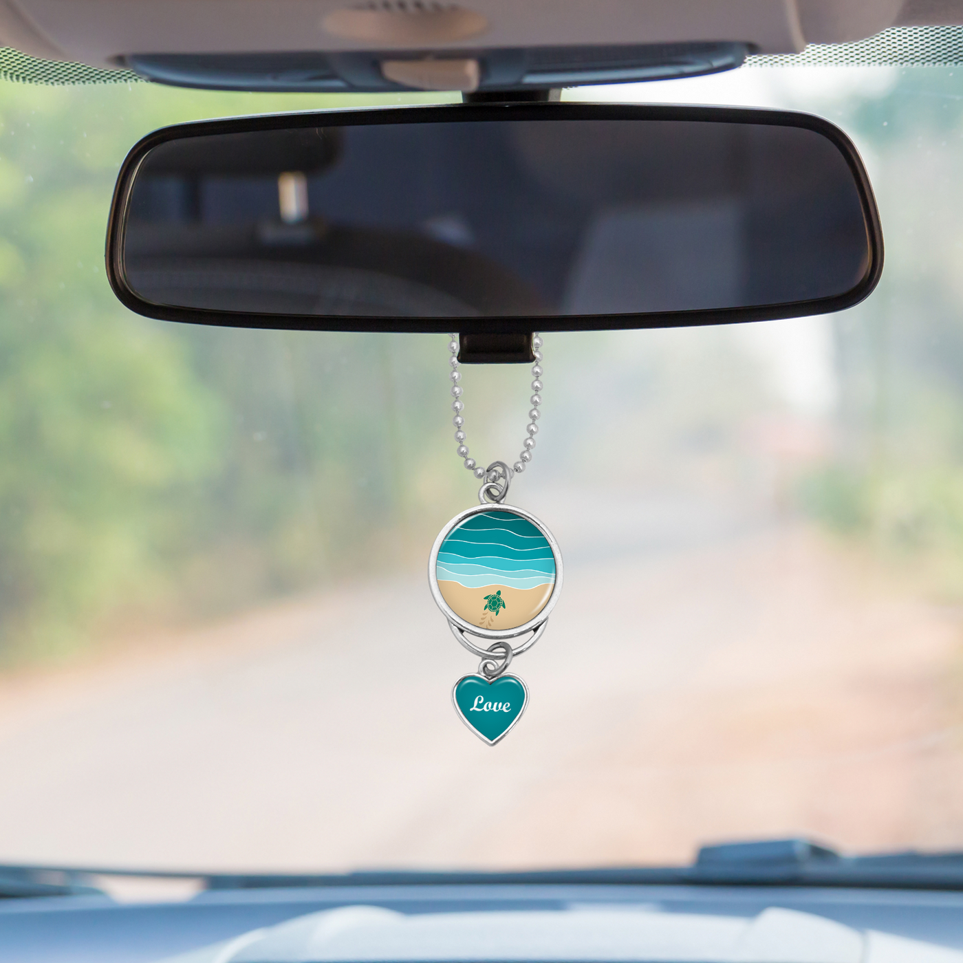 Baby Turtle Almost There Love Heart Rearview Mirror Charm