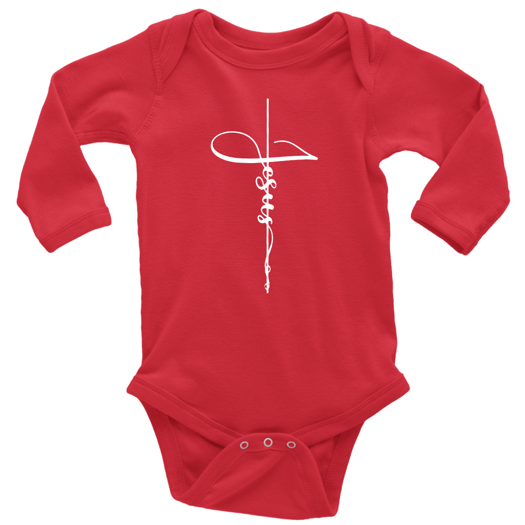 Jesus Cross Long Sleeve Baby Bodysuit
